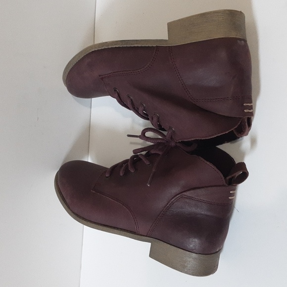 Steve Madden ankle boots women 9.5M Lace-up Chelsea burgendy Y2k Festival Casual - Picture 8 of 13